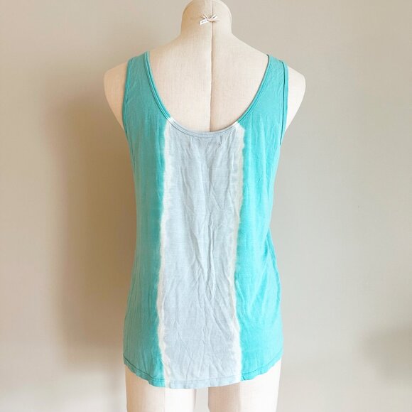 Michael Stars Flowy Tank Top Womens Size OS Turquoise Grey Colorblock Scoop Neck - Picture 2 of 9